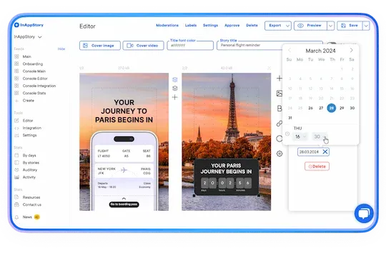Seamless UX for creating and managing stories